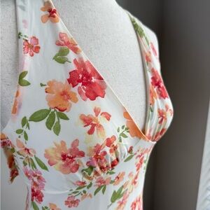 Altar’d State Floral Halter Maxi Dress Tie Back Size S